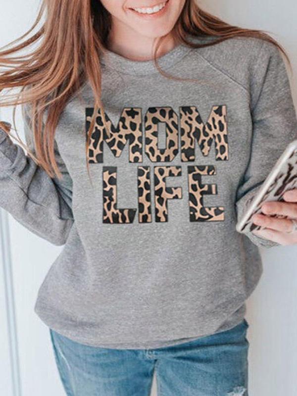 Women's T-Shirts MoM-Life Letter Print Long Sleeve T-Shirts - T-Shirts - INS | Online Fashion Free Shipping Clothing, Dresses, Tops, Shoes - 04/09/2021 - 20-30 - Category_T-Shirts