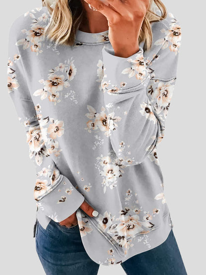 Women's T-Shirts Printed Round Neck Loose Long Sleeve T-Shirts - T-Shirts - INS | Online Fashion Free Shipping Clothing, Dresses, Tops, Shoes - 08/09/2021 - 20-30 - Category_T-Shirts