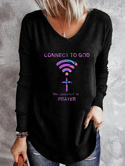 Women's T-Shirts Printed V-Neck Long Sleeve T-Shirts - T-Shirts - INS | Online Fashion Free Shipping Clothing, Dresses, Tops, Shoes - 10-20 - 24/08/2021 - Category_T-Shirts