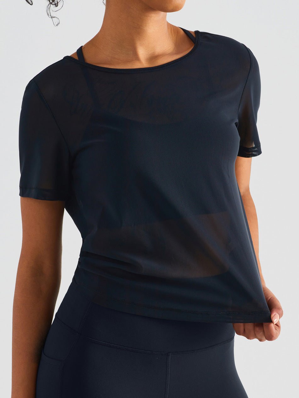 Women's T-Shirts Round Neck Beauty Back Mesh Comfort Sports T-Shirt - T-Shirts - Instastyled | Online Fashion Free Shipping Clothing, Dresses, Tops, Shoes - 10 - 14/04/2022 - 30-40