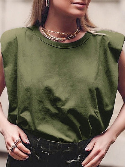 Women's Tank Tops Casual Solid Sleeveless Tank Tops - Tank Tops - Instastyled | Online Fashion Free Shipping Clothing, Dresses, Tops, Shoes - 20-30 - 21/04/2022 - color-army_green