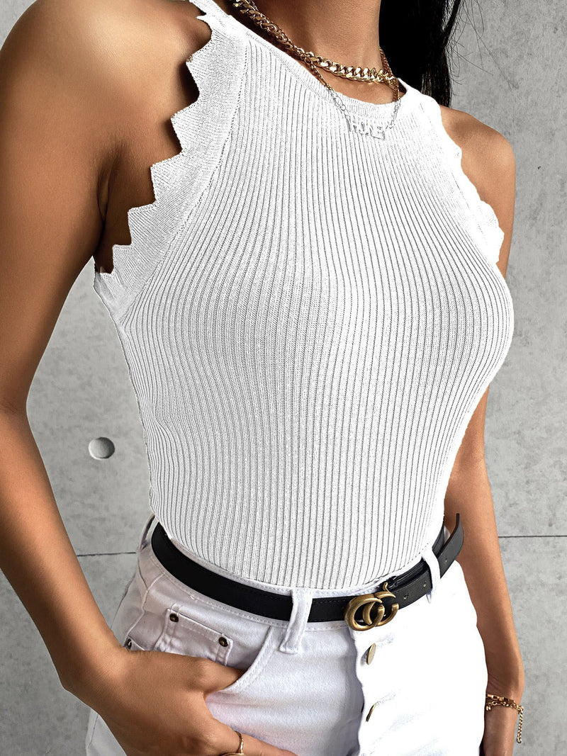Women's Tank Tops Crew Neck Knit Sleeveless Pullover Tank Tops - Tank Tops - Instastyled | Online Fashion Free Shipping Clothing, Dresses, Tops, Shoes - 10/02/2022 - 20-30 - color-black