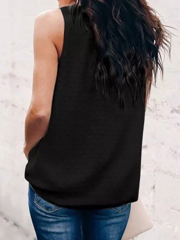 Women's Tank Tops Doll Collar Snowflake Dot Chiffon Vest - Tank Tops - Instastyled | Online Fashion Free Shipping Clothing, Dresses, Tops, Shoes - 20-30 - 28/12/2021 - color-black