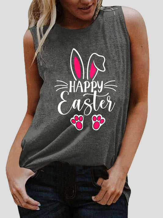 Women's Tank Tops Happy Easter Letter Print Sleeveless Tank Top - Tank Tops - Instastyled | Online Fashion Free Shipping Clothing, Dresses, Tops, Shoes - 10-20 - 11/03/2022 - color-black