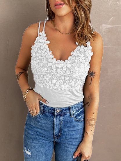 Women's Tank Tops Lace V-Neck Sling Sleeveless Tank Top - Tank Tops - Instastyled | Online Fashion Free Shipping Clothing, Dresses, Tops, Shoes - 20-30 - 28/02/2022 - color-apricot