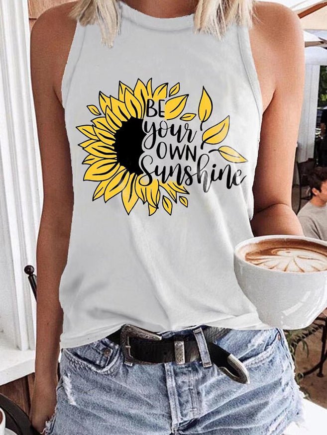 Women's Tank Tops Letter Print Crew Neck Sleeveless Tank Top - Tank Tops - Instastyled | Online Fashion Free Shipping Clothing, Dresses, Tops, Shoes - 18/05/2022 - 20-30 - color-black