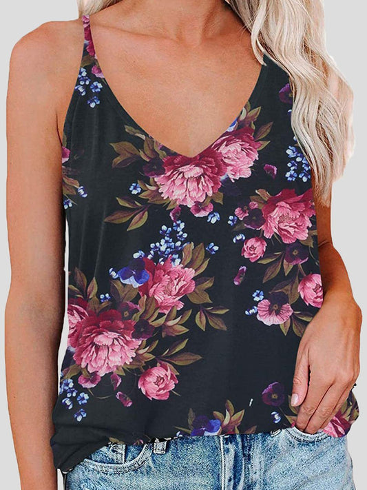 Women's Tank Tops Loose Fashion Print Camisole Tank Top - Tank Tops - Instastyled | Online Fashion Free Shipping Clothing, Dresses, Tops, Shoes - 20-30 - 25/02/2022 - color-black