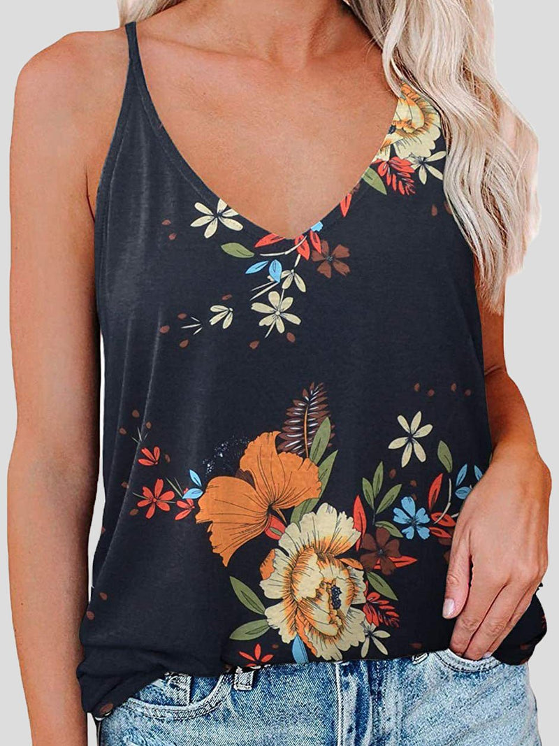 Women's Tank Tops Loose Fashion Print Camisole Tank Top - Tank Tops - Instastyled | Online Fashion Free Shipping Clothing, Dresses, Tops, Shoes - 20-30 - 25/02/2022 - color-black
