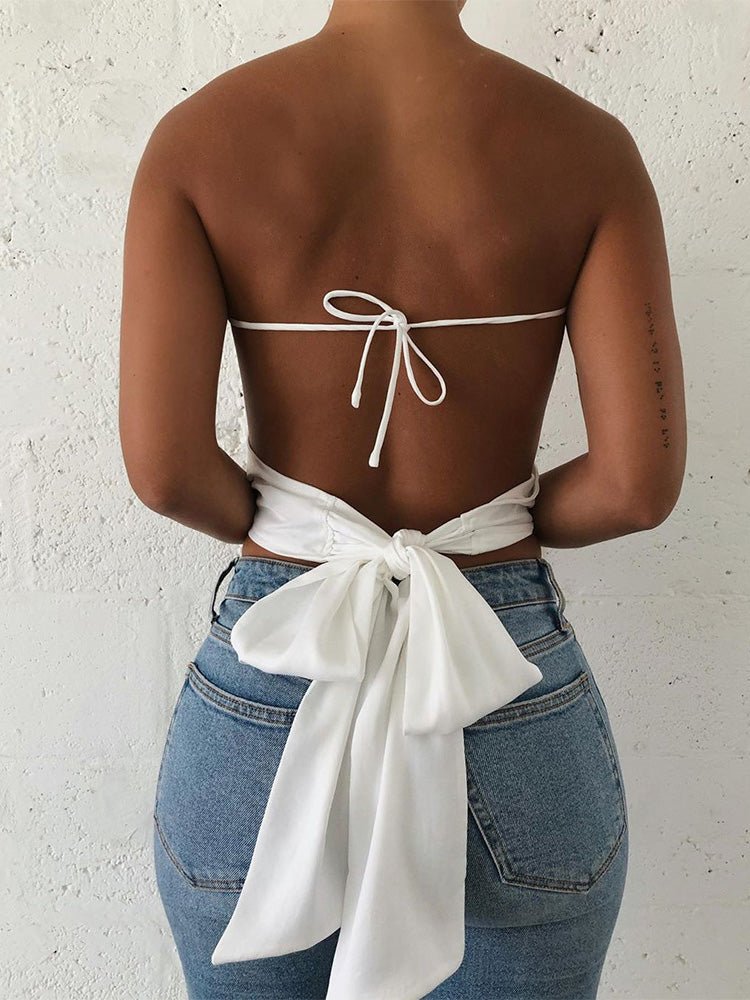 Women's Tank Tops Solid Bare Back Belted Tank Top - Tank Tops - Instastyled | Online Fashion Free Shipping Clothing, Dresses, Tops, Shoes - 20-30 - 29/03/2022 - color-coffee