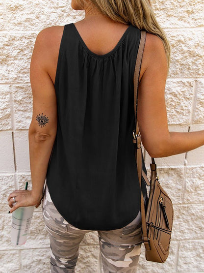 Women's Tank Tops Solid Chest Crossover Sleeveless Tank Top - Tank Tops - Instastyled | Online Fashion Free Shipping Clothing, Dresses, Tops, Shoes - 16/03/2022 - 20-30 - color-black