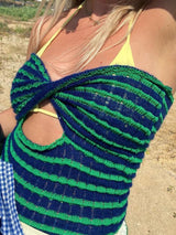 Women's Tank Tops Striped Hollow Knit Bandeau Tank Top - Tank Tops - Instastyled | Online Fashion Free Shipping Clothing, Dresses, Tops, Shoes - 12/01/2022 - 20-30 - color-green