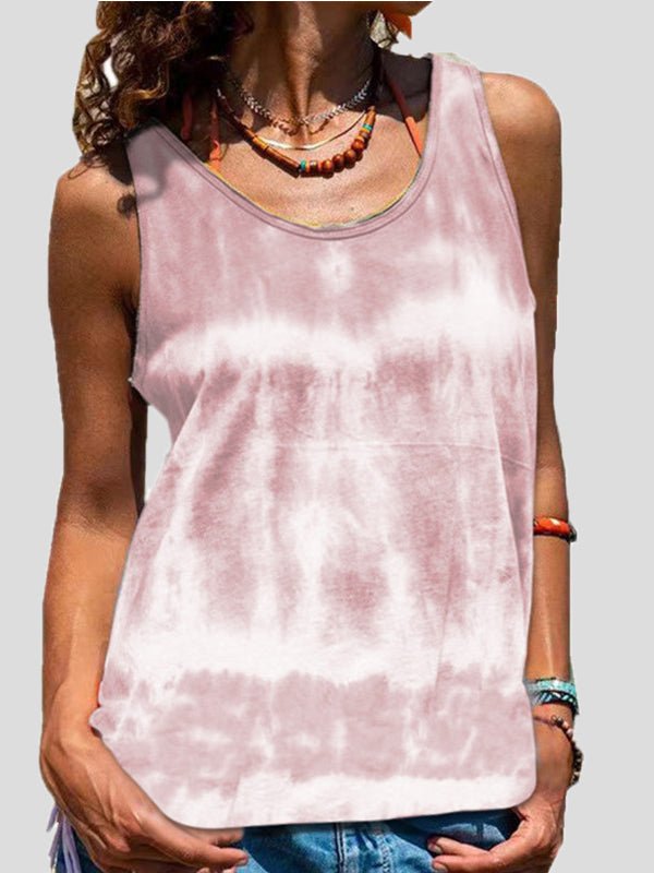 Women's Tank Tops Tie-Dye Print Sleeveless Tank Top - Tank Tops - Instastyled | Online Fashion Free Shipping Clothing, Dresses, Tops, Shoes - 10-20 - 19/05/2022 - color-gray