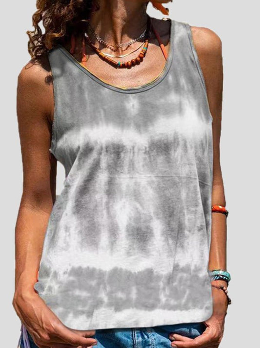 Women's Tank Tops Tie-Dye Print Sleeveless Tank Top - Tank Tops - Instastyled | Online Fashion Free Shipping Clothing, Dresses, Tops, Shoes - 10-20 - 19/05/2022 - color-gray