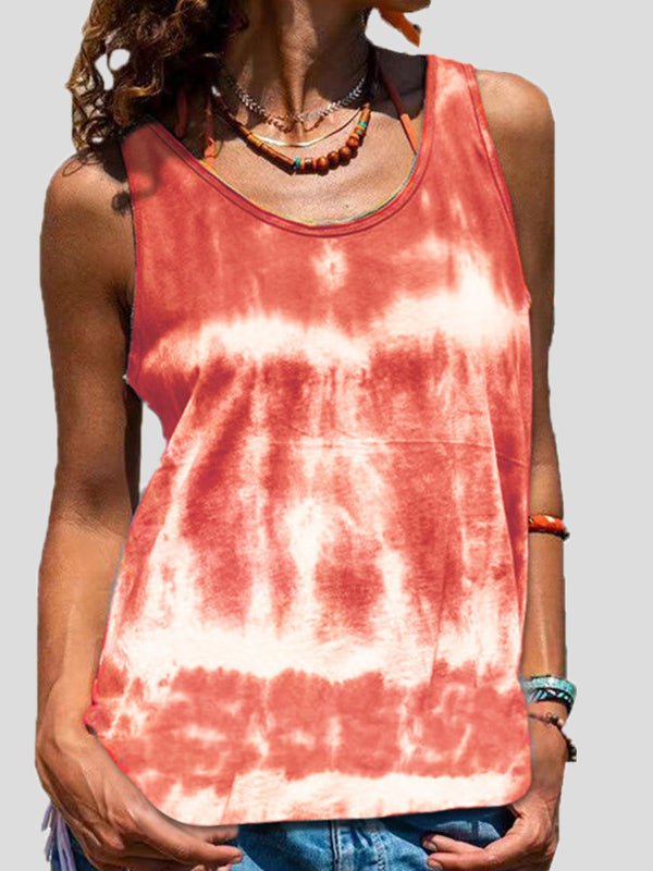 Women's Tank Tops Tie-Dye Print Sleeveless Tank Top - Tank Tops - Instastyled | Online Fashion Free Shipping Clothing, Dresses, Tops, Shoes - 10-20 - 19/05/2022 - color-gray