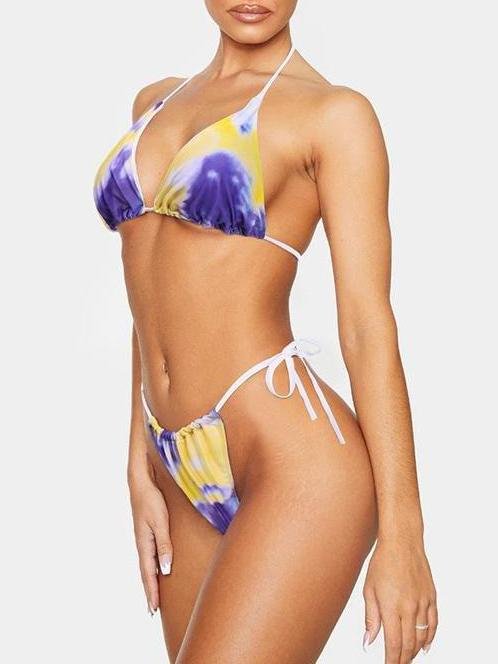Women's Tie-Dye Split Swimsuit Bikini Swimsuit - Bikinis - INS | Online Fashion Free Shipping Clothing, Dresses, Tops, Shoes - 18/03/2021 - Bikini - Color_Orange