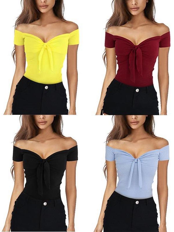 Women's V-neck Party Slimming T-shirt - INS | Online Fashion Free Shipping Clothing, Dresses, Tops, Shoes
