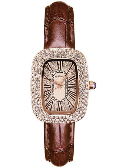 Women's Watches Diamond Leather Strap Square Waterproof Watch - LuckyFash™