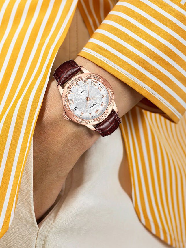 Women's Watches Fashion Skeleton Diamond Waterproof Leather Watch - LuckyFash™