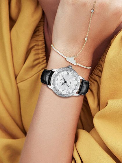 Women's Watches Fashion Skeleton Diamond Waterproof Leather Watch - LuckyFash™