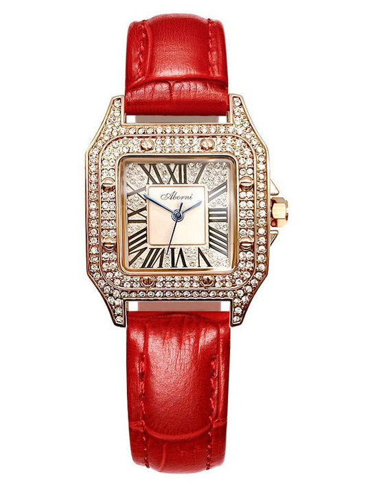 Women's Watches Square Diamond Leather Strap Waterproof Watch - LuckyFash™