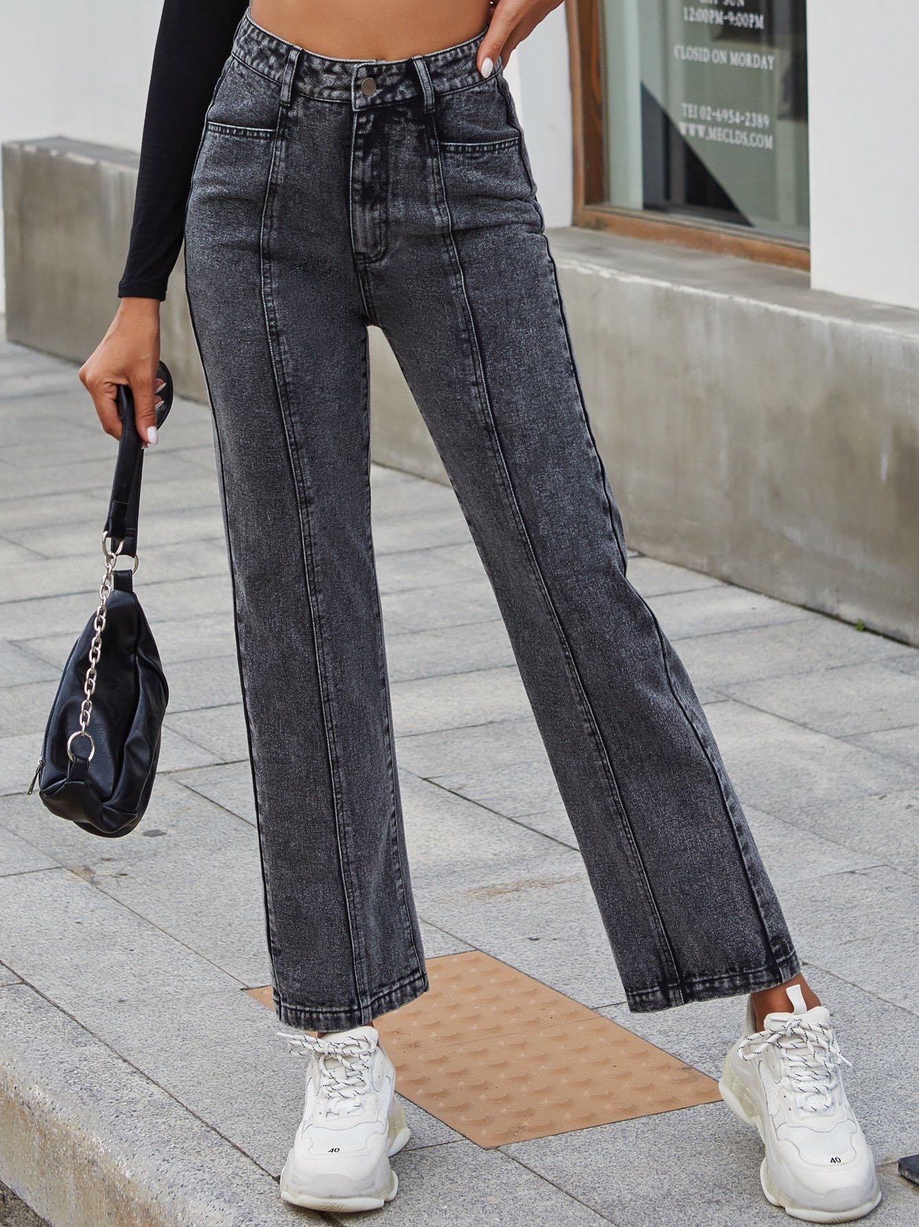 Zip Fly Straight Leg Jeans - INS | Online Fashion Free Shipping Clothing, Dresses, Tops, Shoes