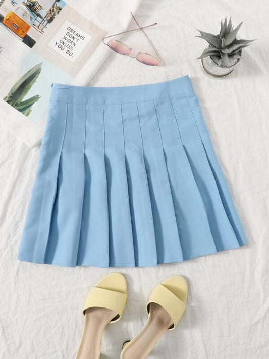 Zip Side Pleated Skirt - INS | Online Fashion Free Shipping Clothing, Dresses, Tops, Shoes