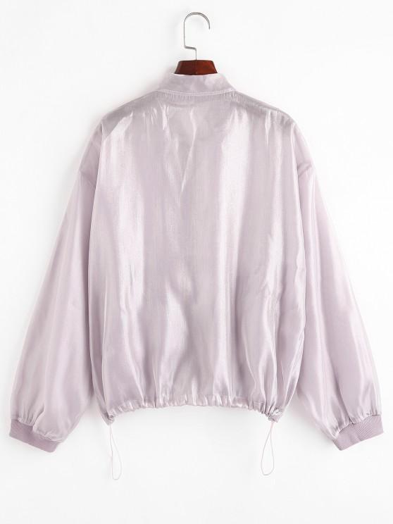 Zip Up Glitter Shiny Jacket - Jackets - INS | Online Fashion Free Shipping Clothing, Dresses, Tops, Shoes - 02/05/2021 - Casual - Color_Purple